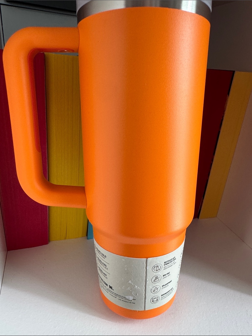 Stanley Orange Insulated Quencher Tumbler with Handle - Picture 2 of 3